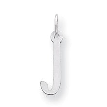 Sterling Silver Medium Slanted Block Initial J Charm hide-image