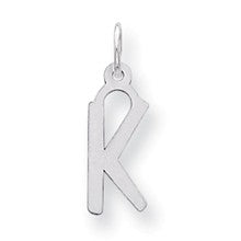 Sterling Silver Medium Slanted Block Initial K Charm hide-image