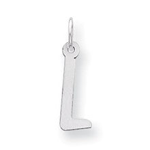 Sterling Silver Medium Slanted Block Initial L Charm hide-image