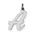 Large Script Initial A Charm in Sterling Silver