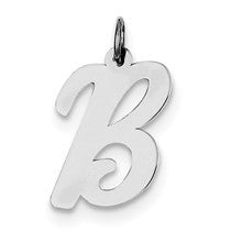 Sterling Silver Large Script Initial B Charm hide-image