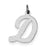 Sterling Silver Large Script Initial D Charm hide-image