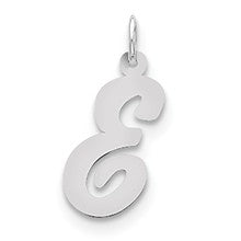Sterling Silver Large Script Initial E Charm hide-image