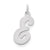 Large Script Initial E Charm in Sterling Silver