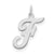 Large Script Initial F Charm in Sterling Silver