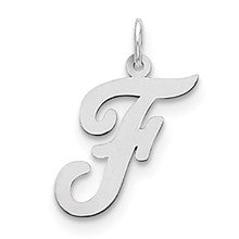 Sterling Silver Large Script Initial F Charm hide-image