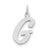 Large Script Initial G Charm in Sterling Silver