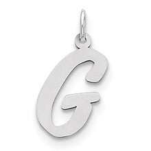 Sterling Silver Large Script Initial G Charm hide-image