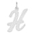 Sterling Silver Large Script Initial H Charm hide-image