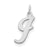 Large Script Initial I Charm in Sterling Silver