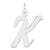 Sterling Silver Large Script Initial K Charm hide-image
