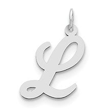 Sterling Silver Large Script Initial L Charm hide-image