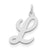 Large Script Initial L Charm in Sterling Silver
