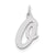 Large Script Initial O Charm in Sterling Silver