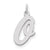 Sterling Silver Large Script Initial O Charm hide-image