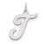 Sterling Silver Large Script Initial T Charm hide-image