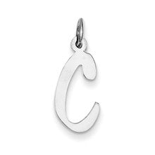 Sterling Silver Large Slanted Block Initial C Charm hide-image
