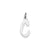 Large Slanted Block Initial C Charm in Sterling Silver