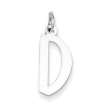 Sterling Silver Large Slanted Block Initial D Charm hide-image