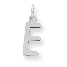 Sterling Silver Large Slanted Block Initial E Charm hide-image