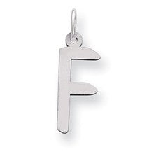 Sterling Silver Large Slanted Block Initial F Charm hide-image