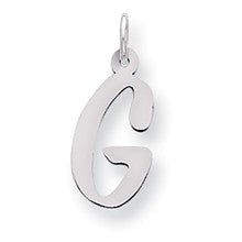 Sterling Silver Large Slanted Block Initial G Charm hide-image