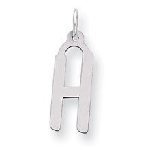 Sterling Silver Large Slanted Block Initial H Charm hide-image