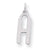 Sterling Silver Large Slanted Block Initial H Charm hide-image