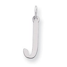 Sterling Silver Large Slanted Block Initial J Charm hide-image