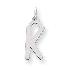 Sterling Silver Large Slanted Block Initial K Charm hide-image