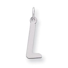 Sterling Silver Large Slanted Block Initial L Charm hide-image