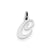 Small Fancy Script Initial C Charm in Sterling Silver