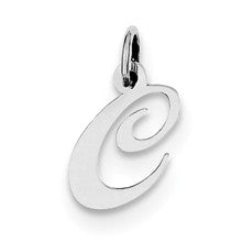 Sterling Silver Small Fancy Script Initial C Charm hide-image