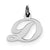Sterling Silver Small Fancy Script Initial D Charm hide-image