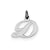 Small Fancy Script Initial D Charm in Sterling Silver