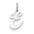 Sterling Silver Small Fancy Script Initial E Charm hide-image