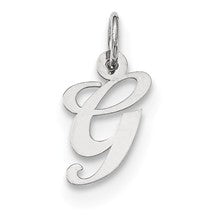 Sterling Silver Small Fancy Script Initial G Charm hide-image