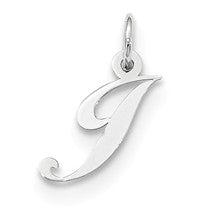 Sterling Silver Small Fancy Script Initial I Charm hide-image