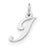Sterling Silver Small Fancy Script Initial I Charm hide-image