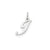 Small Fancy Script Initial I Charm in Sterling Silver