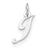 Sterling Silver Small Fancy Script Initial J Charm hide-image
