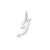 Small Fancy Script Initial J Charm in Sterling Silver