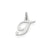 Small Fancy Script Initial T Charm in Sterling Silver