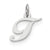 Sterling Silver Small Fancy Script Initial T Charm hide-image