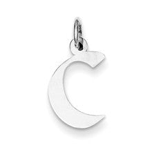 Sterling Silver Small Artisan Block Initial C Charm hide-image