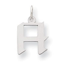 Sterling Silver Small Artisan Block Initial H Charm hide-image