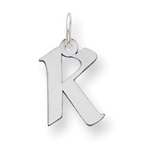 Sterling Silver Small Artisan Block Initial K Charm hide-image