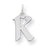 Sterling Silver Small Artisan Block Initial K Charm hide-image