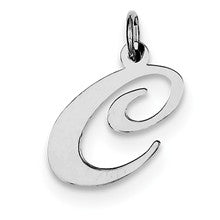 Sterling Silver Medium Fancy Script Initial C Charm hide-image