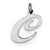 Sterling Silver Medium Fancy Script Initial C Charm hide-image